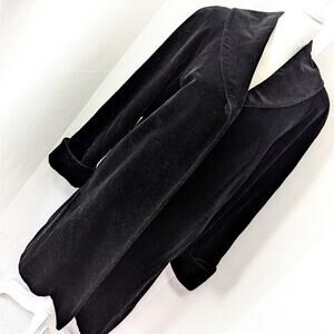 PRESTON & YORK! LUXE, ELEGANT BLACK VELVET, 100% COTTON CLOAK, JACKET! SZ S